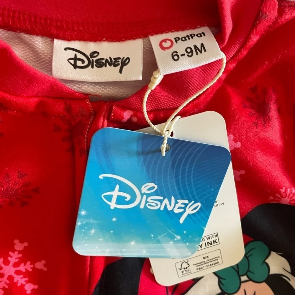 NWT- Christmas holiday  Baby Girl or Boy  DISNEY MINNIE MOUSE ONSIE 6-9 months